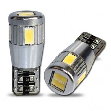 6 LED SMD Canbus fémházas (fehér, w5w)